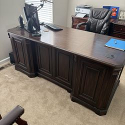 Executive Desk And Two Lateral File Cabinets