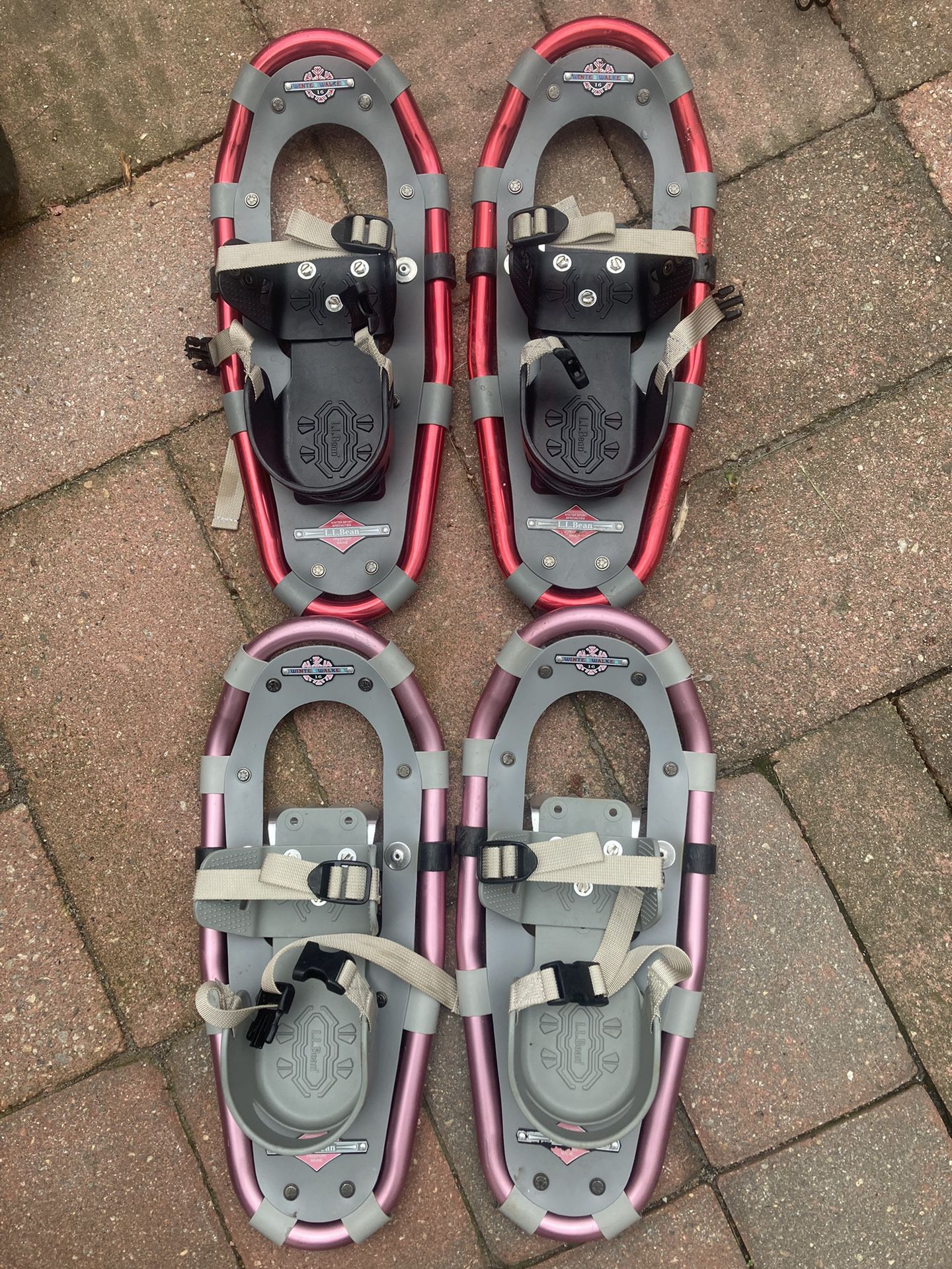 (2) LL BEAN Kids 16” Snowshoes