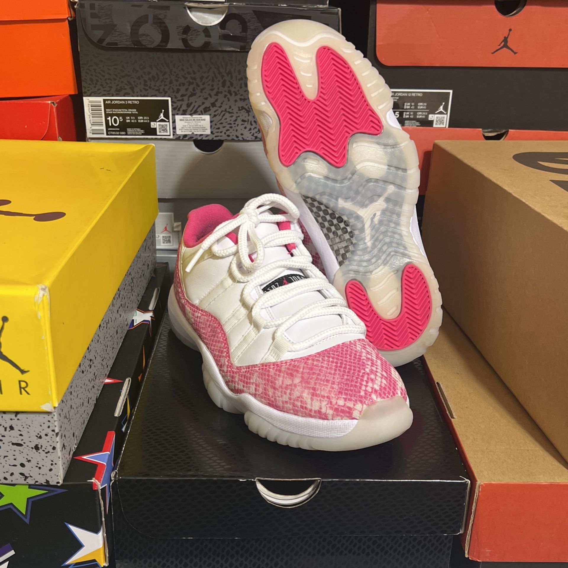Jordan 11 Pink Snake Skin