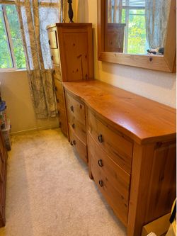 Solid wood dressers and mirror