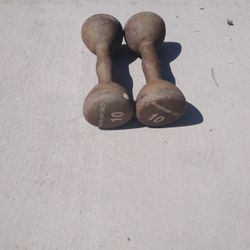 Two 10lb Reebok Dumbbells 