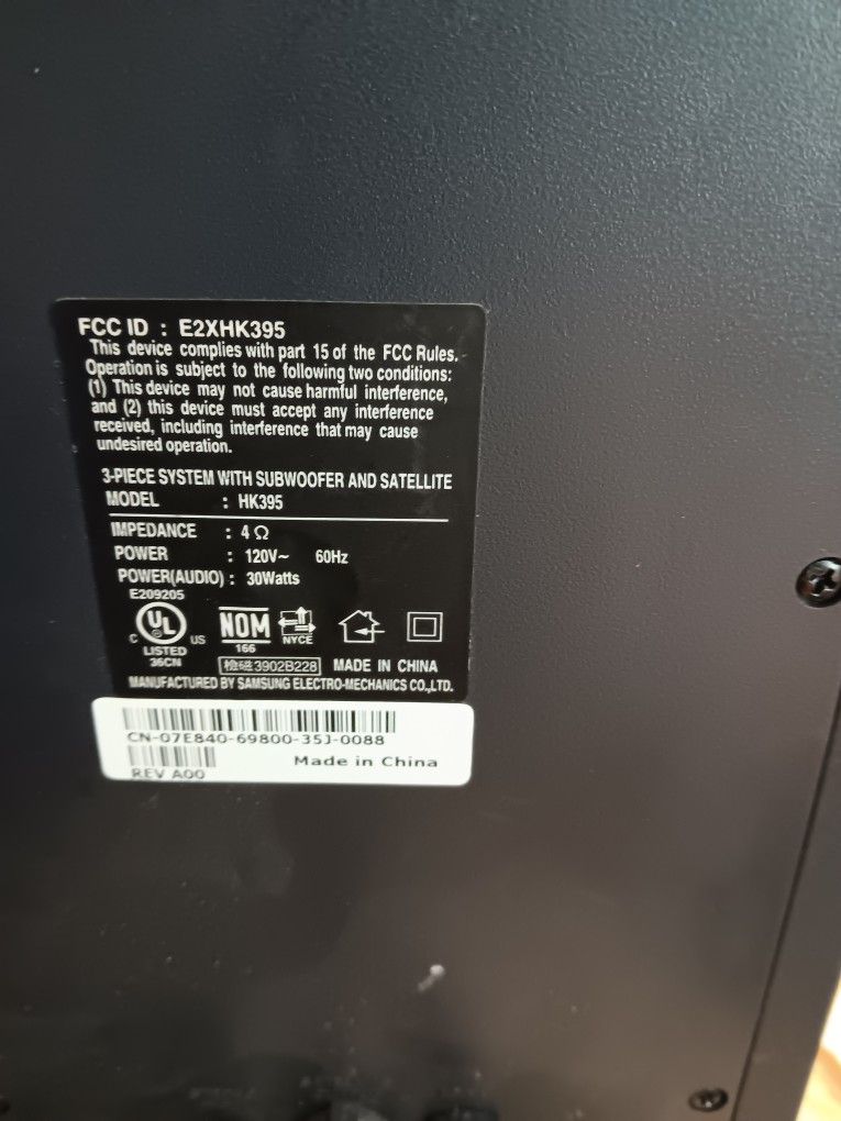 Subwoofer and Satellite