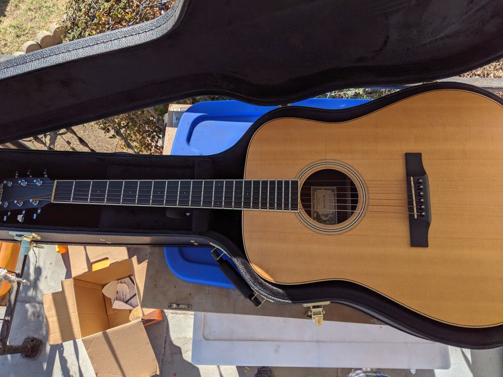 Larivee D-03R acoustic dreadnought guitar with case.