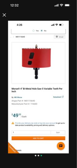 Hole saw 4”