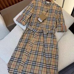 Burberry Plaid Waist Shirt Dress