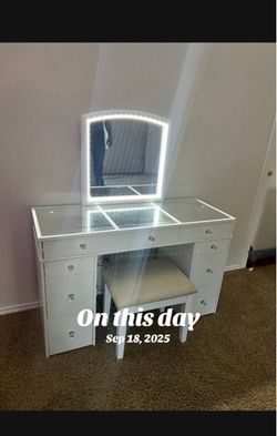 Furniture vanity with Bluetooth LED light