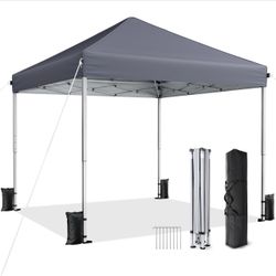 10x10 Pop-Up Canopy Tent with Carry Bag and Stakes