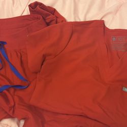 Women’s FIGS scrub Set XS Red