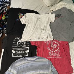 Random T Shirt Lot Of 6 (Nike, Life Is Good, Polo, Etc) XL And XXL