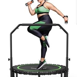 450 LBS Foldable Mini Trampoline, 40"" Fitness Trampoline with Bungees,6