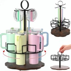 Water Bottle Organizer for Stanley 40 oz, Rotating Tumbler Organizer, Stanley Cup Accessories with Straw and Lid Holder, Stanley Cup Organizer for Kit