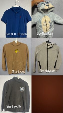 Boy clothes different size