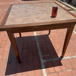 Solid Wood & Tile Table Hand Made Handcrafted Kitchen Dining