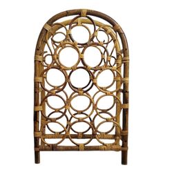 Vintage Rattan Wine Rack
