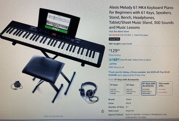 Alesia Melody 61Mk4 Keyboard Piano Package