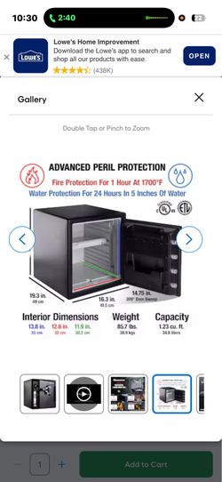 SentrySafe 1.2-cu ft Fire Resistant Waterproof Home safe with Electronic/Keypad Lock