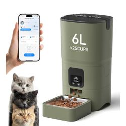 Papifeed Automatic Cat Feeder, WiFi Pet Feeder with APP Control for Remote Feeding