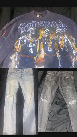 Bundle : 2 purple brand jeans 1 god speed shirt