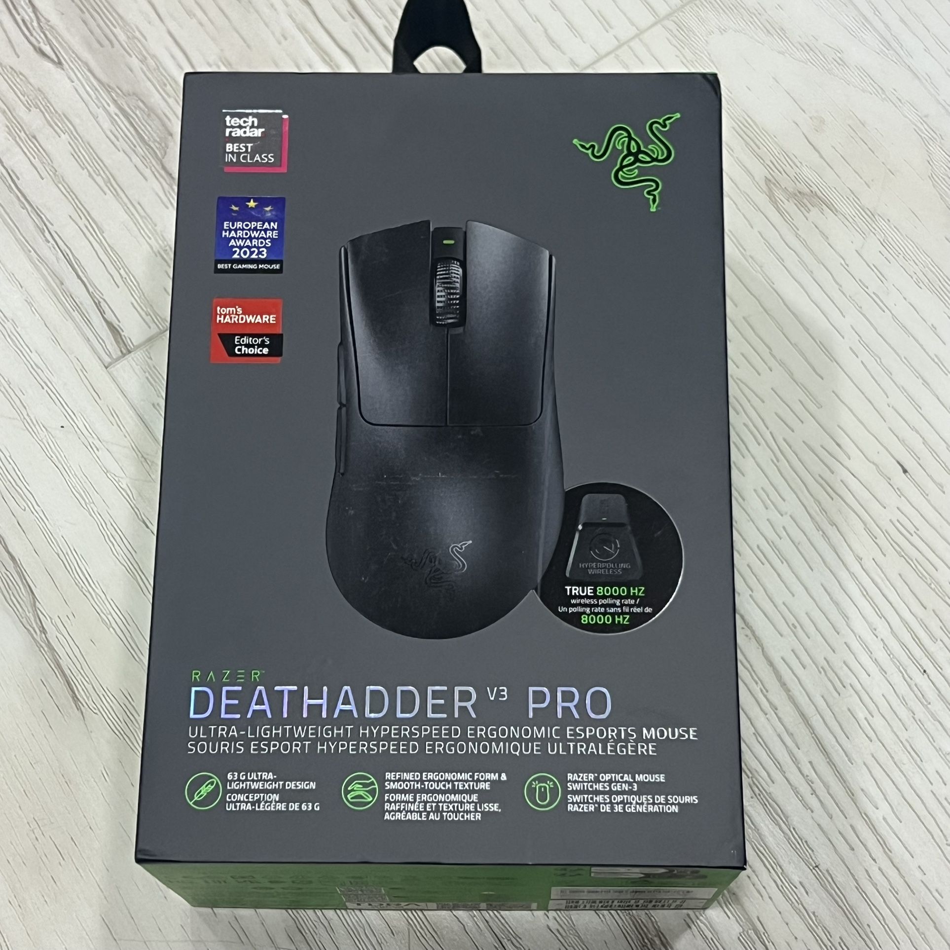 Razer Deathadder V3 Pro BLACK Wireless Gaming Mouse. New-Factory Sealed
