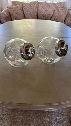 Tilted Glass Candy Jars