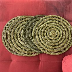 Wicker Olive Green Place Mats
