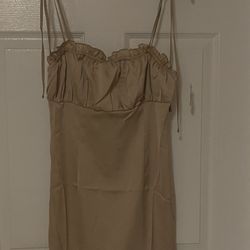 Brand New Gold Dressy Dress Size Small Juniors 