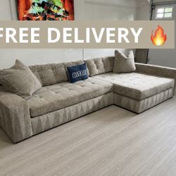 •Free Delivery• Tan Macys Sectional Couch 🔥