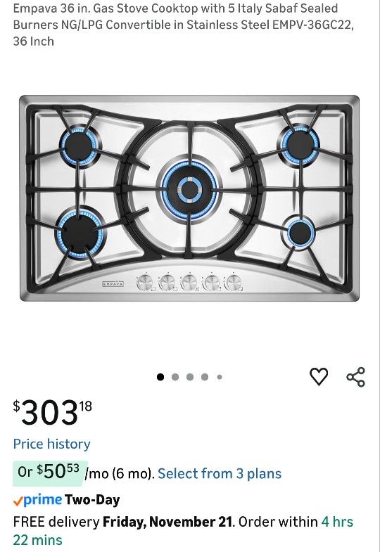 36 Inch Gas Cooktop Propane Or Natural Gas