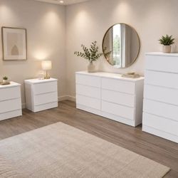 DRESSER,  CHEST AND TWO NIGHSTANDS 