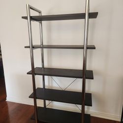 Modern Chrome And Faux Leather Shelves