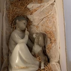 Made In Occupied Japan Hand Painted Porcelain Boy And His Dog