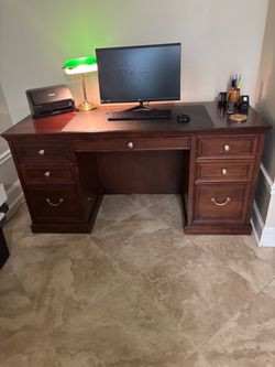 Solid wood executive desk