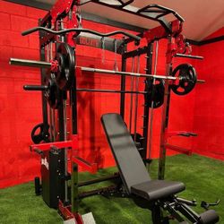 Smith Machine , Squat Rack , Leg Press , Leg Curl Add Weight Bench Adjustable Bench Olympic Barbell For Your Weights 