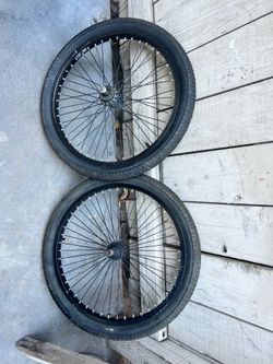Black 20 inch bmx Rims with tires