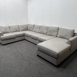 Oversized couch Tranquility Light Beige 3 piece Extended Sectional Sofa. Made in USA. We deliver & setup.