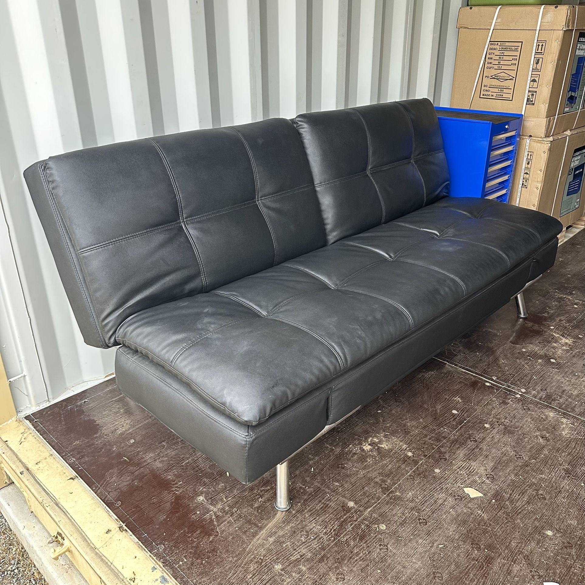 Leather EuroLounger Futon - Excellent Condition