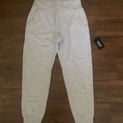NWT SIZE MEDIUM  Ambiance Women Light Gray Track Jogger Sweat Pants With Elastic Cuffs 