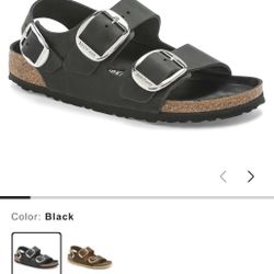 Birkenstock Milano Big Buckle Black Size 7-7.5 Size 38