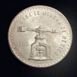 Moneda de una onza balanza mexicana  pura plata