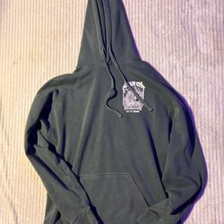 Green vintge large hoodie