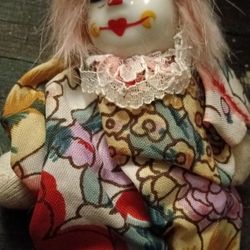 Miniature Antique Porcelain Clown Dolls, Figurines