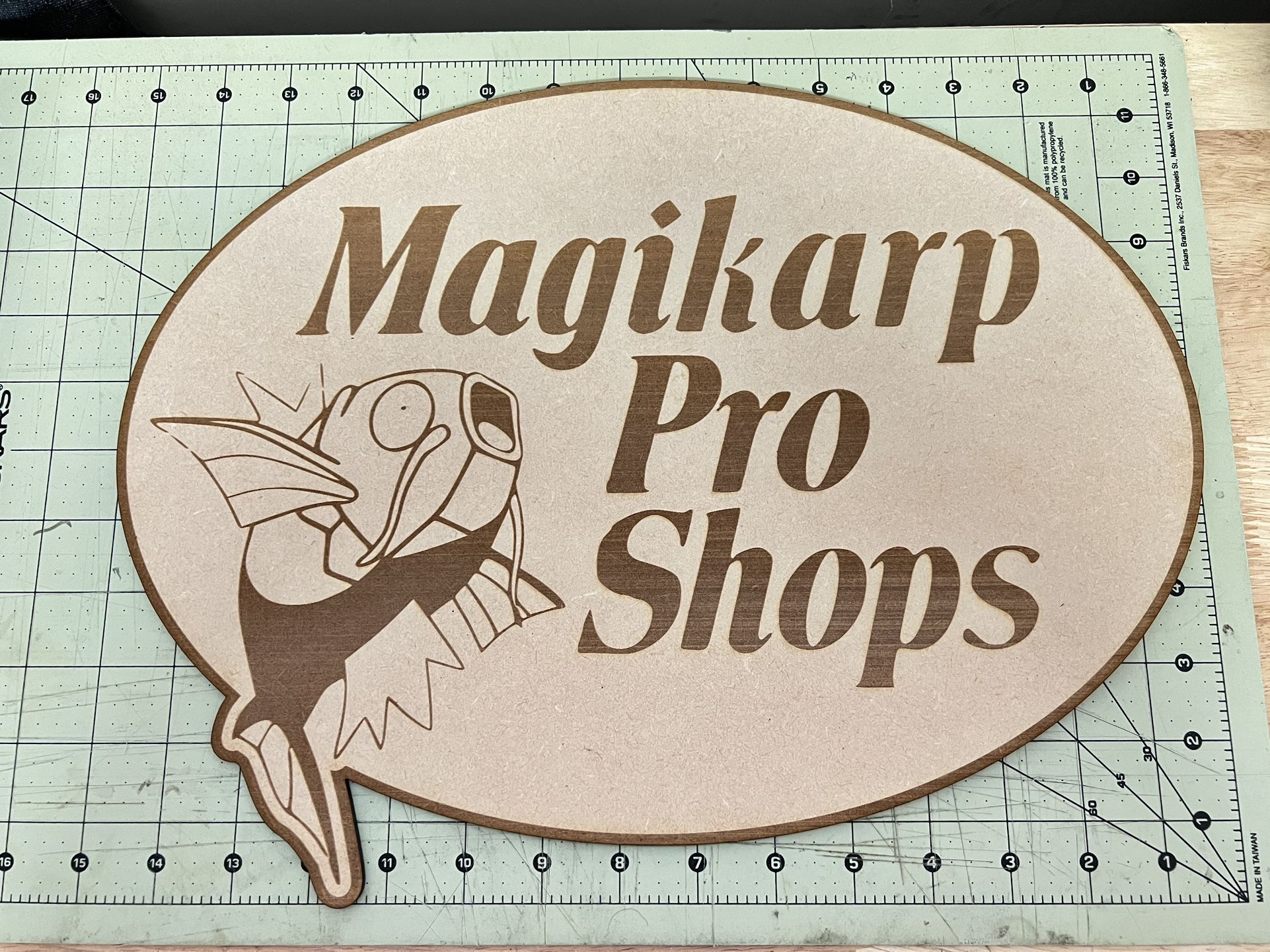Magikarp Pro Shops Engraved Sign
