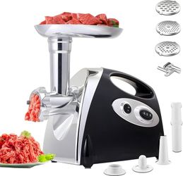 AA395-VNIMTI Electric Meat Grinder Mincer Machine,Heavy Duty Meat Grinders 2800W,Sausage Maker with Blade,3 Plates,Sausage Stuffer Tube and Kubbe Kit