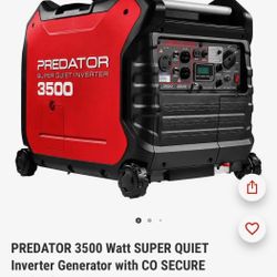 GENERATOR PREDATOR 3500 Watt NEW UNOPENED SUPER QUIET 