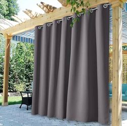 Outdoor Waterproof Blackout Curtains (100”X84”) in Gray