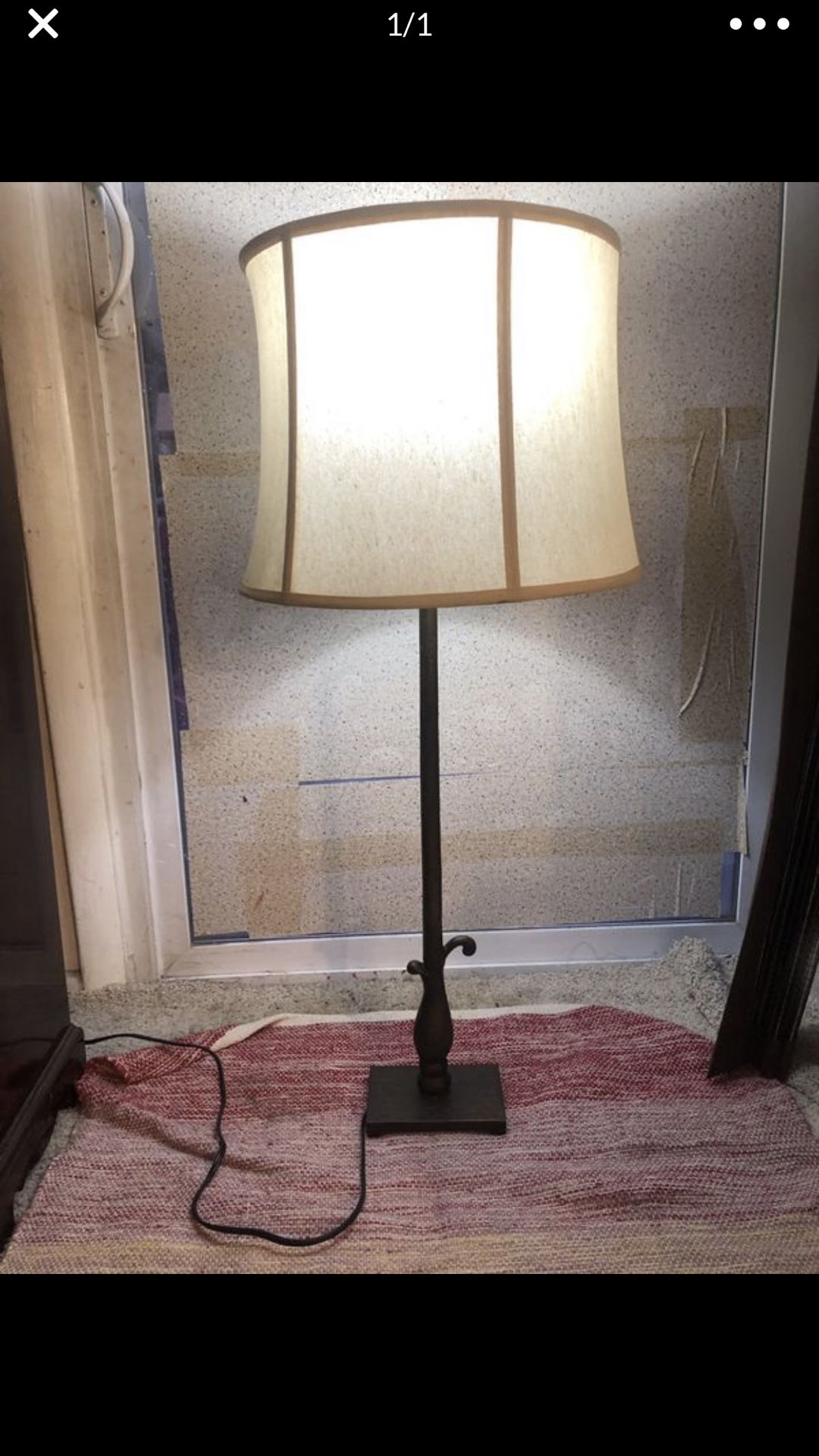 Pottery barn brown lamp with cream base
