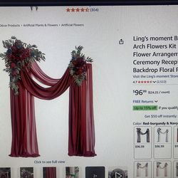 3 Piece Burgundy Arch Decor