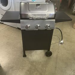 Bbq Grill 3 Burner Black And Stainless Steel 