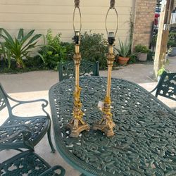 Antique Gold Wood Paint Lamps