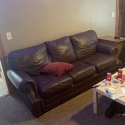 Brown Leather Couch